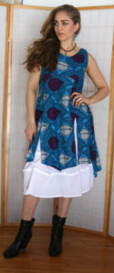 Olivia Tunic w African Batik Fabric w White Dress