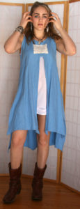 Olivia Tunic Blue w/ Short White Dress