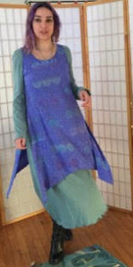 Olivia Tunic Purple Print w/ Teal Dress